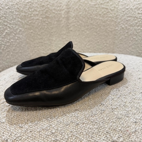 Cole Haan Women's Perley velvet & leather Flat Mule Black - Picture 4 of 8